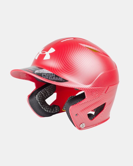 Boys' UA Converge Batting Helmet Carbon Tech, Red, pdpMainDesktop image number 0